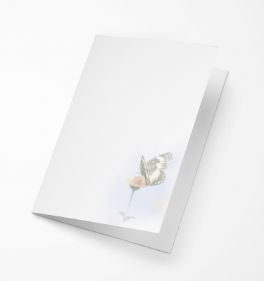 Rouwkaart Nova Memoria - Vlinder op Bloem