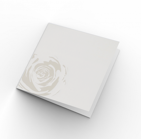 Rouwkaart Nova Memoria - Witte Roos Folie