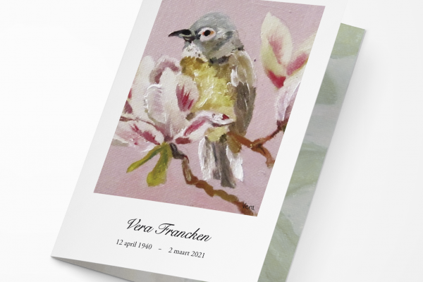 Rouwkaart met eigen schilderij - Vera Francken